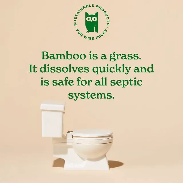 Alt view image 7 of 7 - Tree Free Toilet Paper, Septic Safe Bath Tissue, Quick Dissolving 2 Ply Sheets - 300 Sheets Per Roll, 4 Double Rolls