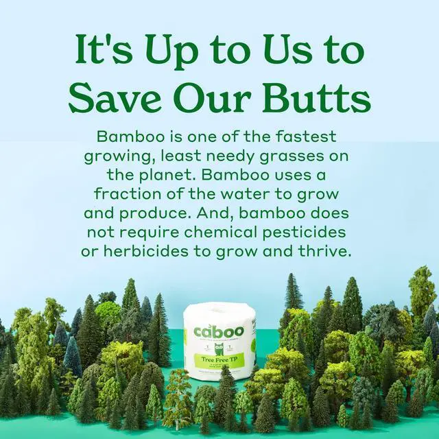 Alt view image 6 of 7 - Tree Free Toilet Paper, Septic Safe Bath Tissue, Quick Dissolving 2 Ply Sheets - 300 Sheets Per Roll, 4 Double Rolls
