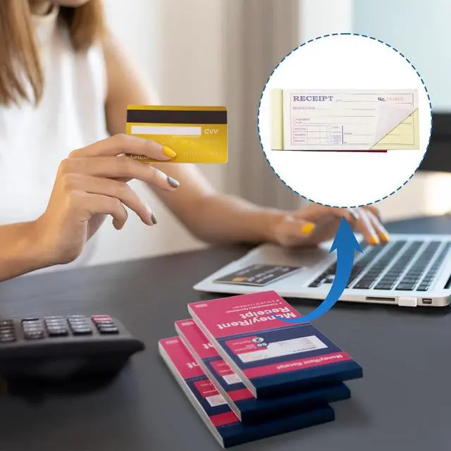 Alt view image 6 of 7 - XKDOUS 2 Pack Money and Rent Receipt Book, 2-Part Carbonless, 2-3/4" x 6-1/2" Receipt Book for Small Business, 50 Sets per Book
