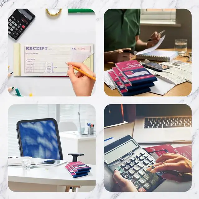 Alt view image 7 of 7 - XKDOUS 2 Pack Money and Rent Receipt Book, 2-Part Carbonless, 2-3/4" x 6-1/2" Receipt Book for Small Business, 50 Sets per Book