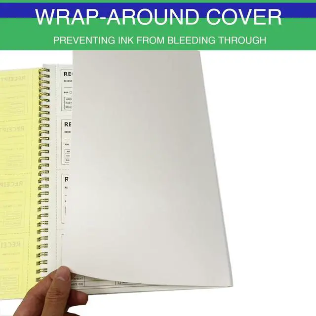 Alt view image 6 of 7 - Money and Rent Receipt Books - Receipt Book with 2 Part Carbonless Copies, 7-5/8" x 11", Wraparound Cover, Spiral Bound 200 Sets per Book, 4 Receipts per Page (1 Pack