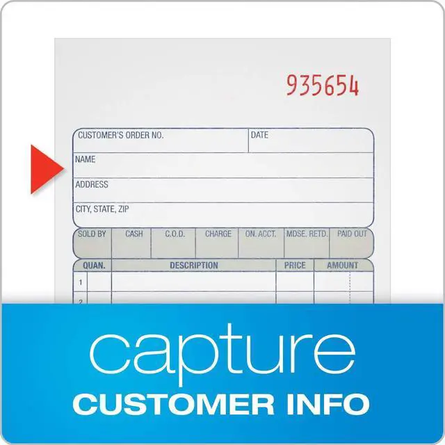 Alt view image 3 of 6 - Adams Sales Order Book, 2-Part, Carbonless, White/Canary, 4-3/16 x 7-3/16 Inches, 50 Sets per Book (DC4705)
