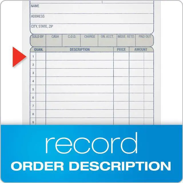 Alt view image 4 of 6 - Adams Sales Order Book, 2-Part, Carbonless, White/Canary, 4-3/16 x 7-3/16 Inches, 50 Sets per Book (DC4705)