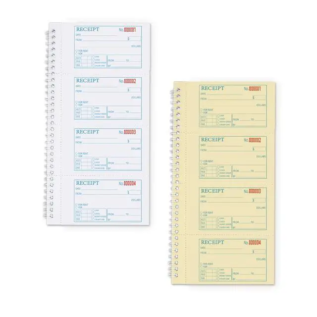 Alt view image 2 of 5 - Receipt Book with Carbon Copies,Money and Rent Receipt Book,2-Part Carbonless,5.31" x 11.22",Spiral Bound,200 Sets per Book,4 Receipts per Page.