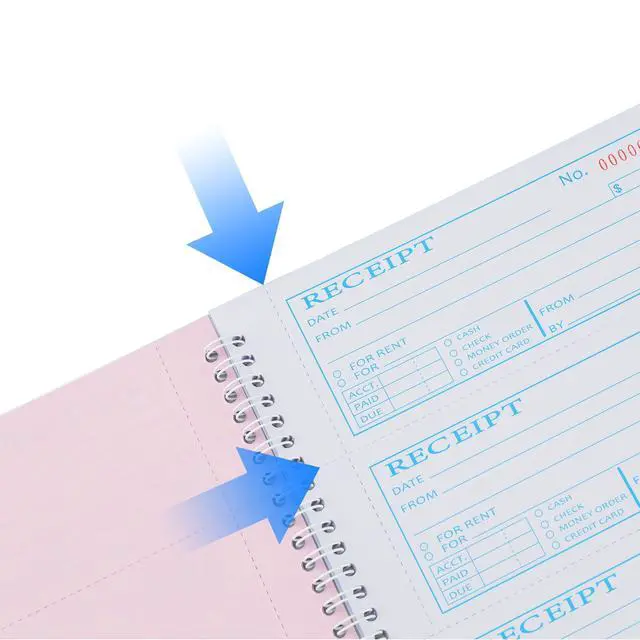 Alt view image 4 of 5 - Money Rent Receipt Book,7.9x11.22 Inches 3 Part Carbonless,Receipt Book with Carbon Copies,Cash Receipt Book,100 Sets per Book