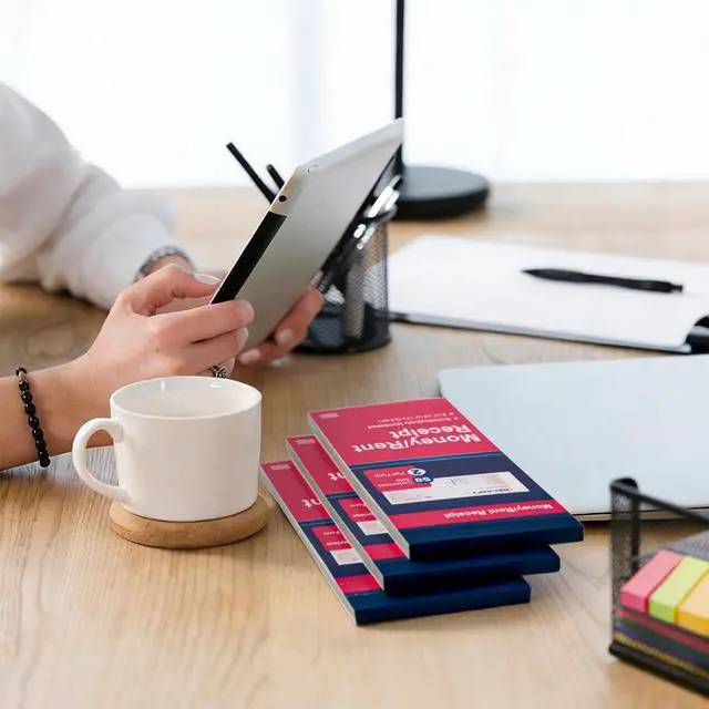 Alt view image 6 of 7 - XKDOUS 6 Pack Receipt Book with 2 Part Carbonless Copies, 2-3/4" x 6-1/2" Small Business Receipt Book, 50 Sets per Book for Rent, Sales, Money and Cash Tracking