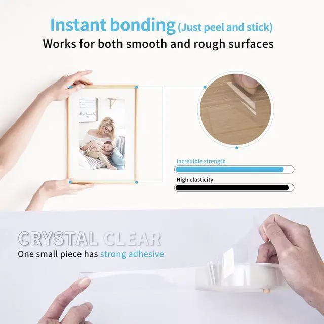 Alt view image 4 of 7 - Art3d Double-Sided Tape (4-Roll of 10FT), Removable, Traceless, Washable, Reusable - Multipurpose Tape as Seen on TV (1/24" x 1/2" x 10', 4)