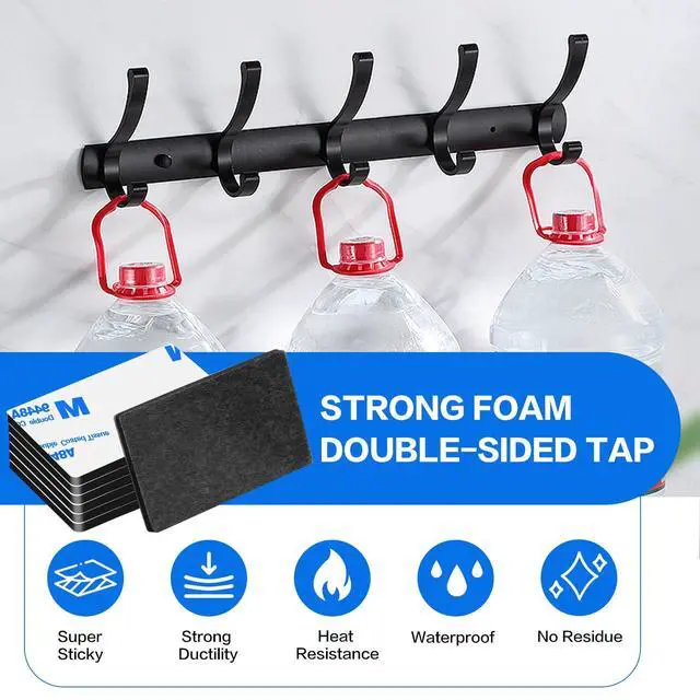 Alt view image 4 of 7 - Moeey Double Sided Adhesive Pads,Heavy Duty Mounting Tape,48Pcs 3mm Thickness Pre-Cut Foam Tape,Super-Sticky Black Strong Pads Rectangle Shape Waterproof for Walls Picture, Car, Home, Office