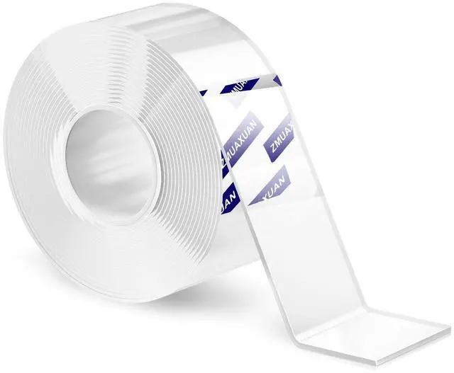 Main image of ZMUAXUAN Strong Nano Double Sided Tape Heavy Duty Mounting,Clear Removable Wall Sticky Adhesive Strips,Reusable Thick Gel Grip for Hanging Picture,Poster,Carpet,Photo