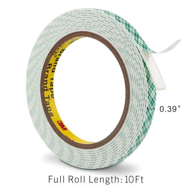 Alt view image 3 of 6 - 3M Double Sided Foam Tape 0.39" x 10Ft Peel and Stick Mounting Tape, White