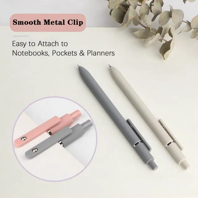 Alt view image 6 of 7 - FIOVER Gel Pens, 5pcs 0.5mm Quick Dry Black Ink Fine Point Smooth Writing Pens High-End Series Ballpoint for Office School Supplies(Morandi)