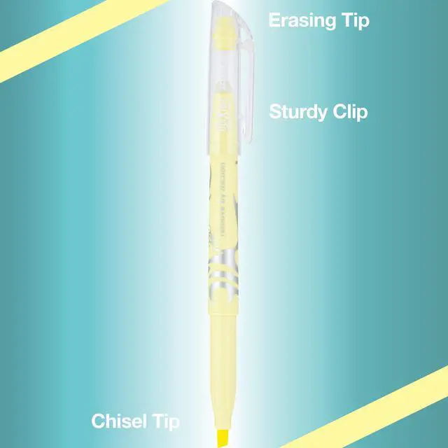 Alt view image 3 of 7 - Pilot FriXion Light Pastel Collection Erasable Highlighters, Chisel Tip, Highlighter Pens, Assorted Color Inks, 5-Pack