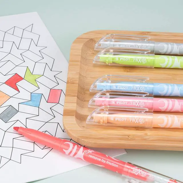 Alt view image 7 of 7 - Pilot FriXion Light Pastel Collection Erasable Highlighters, Chisel Tip, Highlighter Pens, Assorted Color Inks, 5-Pack