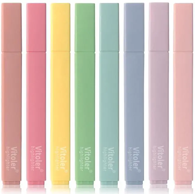 Main image of Vitoler Bible Highlighters, Cute Pastel,No Bleed Bible Study Chisel Tip,8Pcs