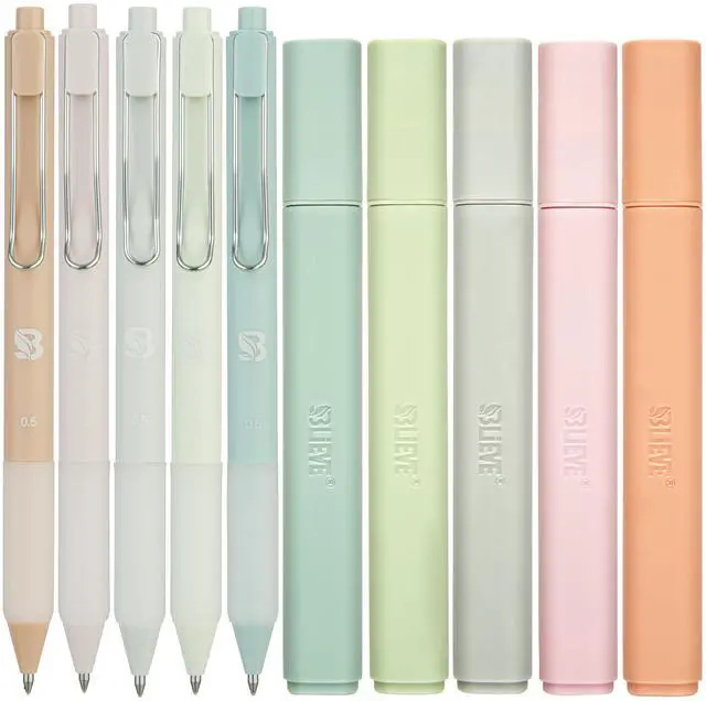 Main image of BLIEVE Bible Highlighters And Pens No Bleed, Chisel Tip & Rollerball Pens, Multicolor Ink, Comfort Grip & Fast Dry, Cute Bible Journaling (PASTEL)