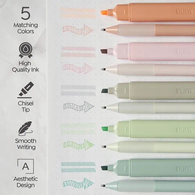 Alt view image 2 of 7 - BLIEVE Bible Highlighters And Pens No Bleed, Chisel Tip & Rollerball Pens, Multicolor Ink, Comfort Grip & Fast Dry, Cute Bible Journaling (PASTEL)