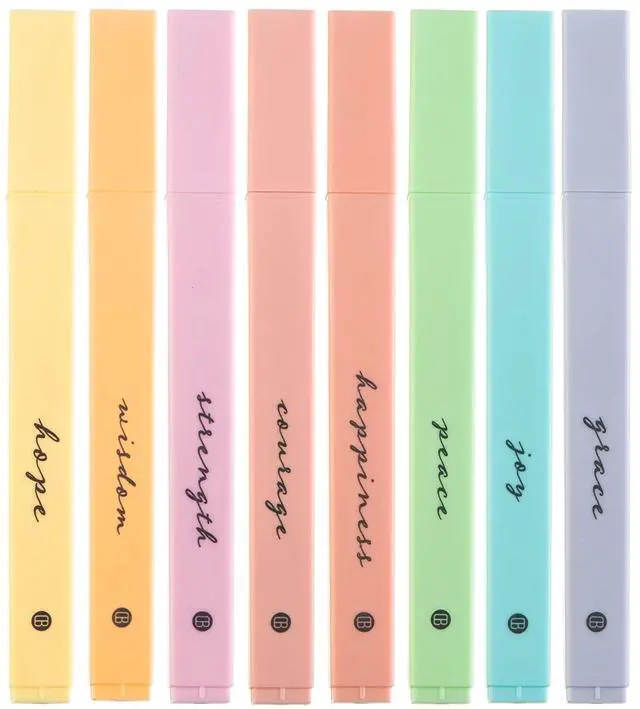 Main image of DIVERSEBEE Bible Highlighters with Soft Chisel Tip, 8 Pack Assorted Colors Pens No Bleed, Quick Dry Set, Cute Aesthetic Markers, Bible Study Journaling Supplies and Accessories (Pastel)