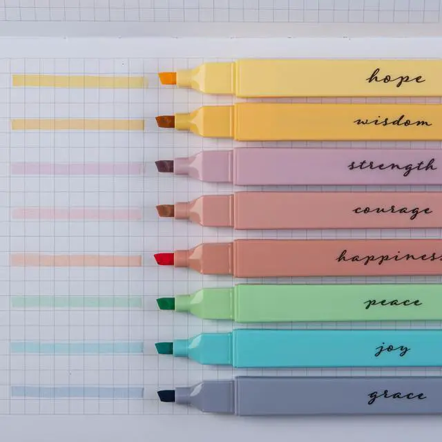 Alt view image 2 of 7 - DIVERSEBEE Bible Highlighters with Soft Chisel Tip, 8 Pack Assorted Colors Pens No Bleed, Quick Dry Set, Cute Aesthetic Markers, Bible Study Journaling Supplies and Accessories (Pastel)