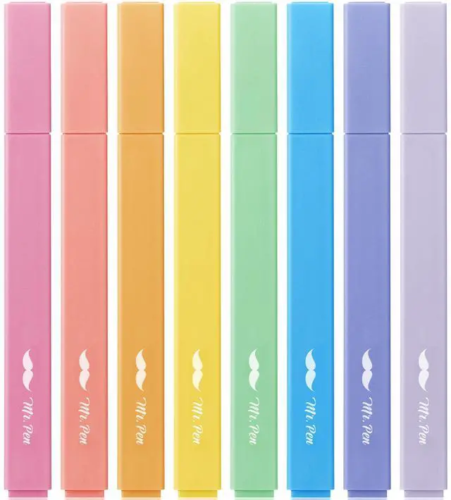 Main image of Mr. Pen- Aesthetic Highlighters No Bleed, 8 Pack, Assorted Colors | Chisel Tip, Cute Highlighters Assorted Colors for Journaling, Highlighting, Underlining, Fast Dry, Back to School Supplies