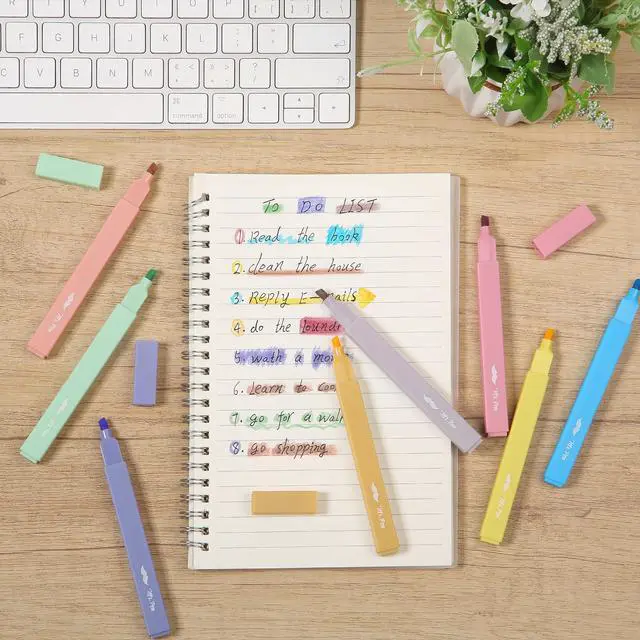 Alt view image 6 of 7 - Mr. Pen- Aesthetic Highlighters No Bleed, 8 Pack, Assorted Colors | Chisel Tip, Cute Highlighters Assorted Colors for Journaling, Highlighting, Underlining, Fast Dry, Back to School Supplies
