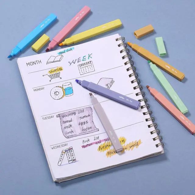Alt view image 7 of 7 - Mr. Pen- Aesthetic Highlighters No Bleed, 8 Pack, Assorted Colors | Chisel Tip, Cute Highlighters Assorted Colors for Journaling, Highlighting, Underlining, Fast Dry, Back to School Supplies