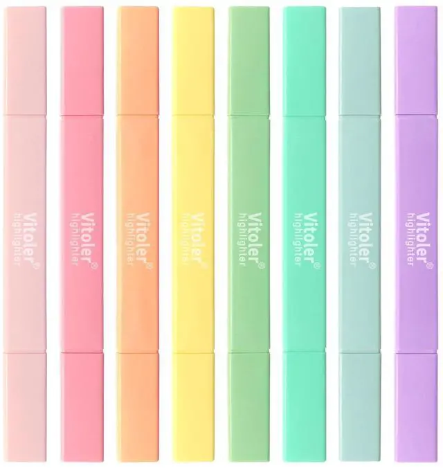 Main image of Vitoler 8pcs Aesthetic Highlighters, Chisel & Fine Tips Bible Highlighters