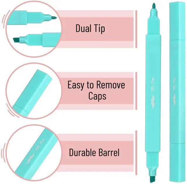Alt view image 4 of 7 - Mr. Pen- Dual Tip Aesthetic Highlighters, 8 pcs, Chisel & Fine Tip
