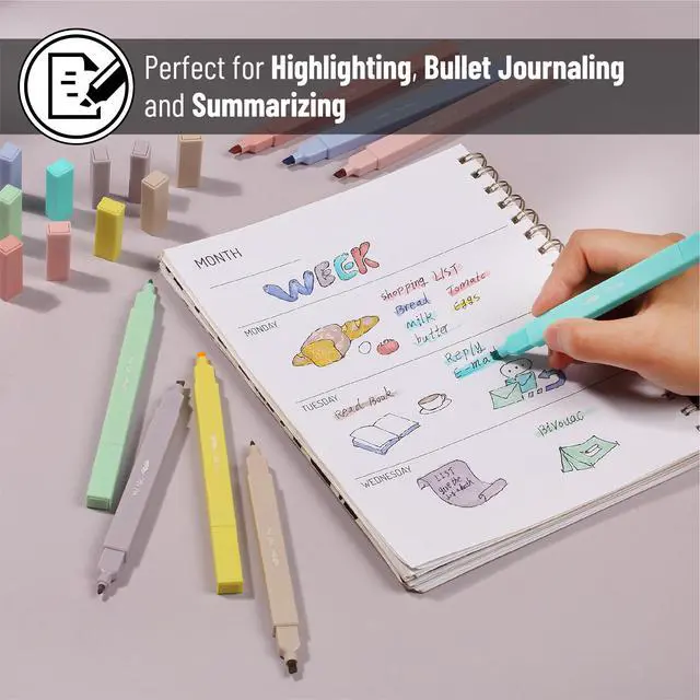 Alt view image 5 of 7 - Mr. Pen- Dual Tip Aesthetic Highlighters, 8 pcs, Chisel & Fine Tip