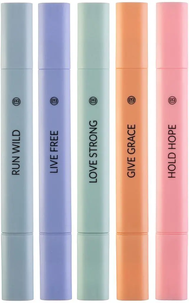 Main image of DIVERSEBEE Bible Highlighters Assorted Colors, 5 Pack No Bleed Dual Tip Aesthetic Pastel Highlighter Pens for Journaling, Note Taking, School, Bible Study Supplies and Accessories (Dawn)