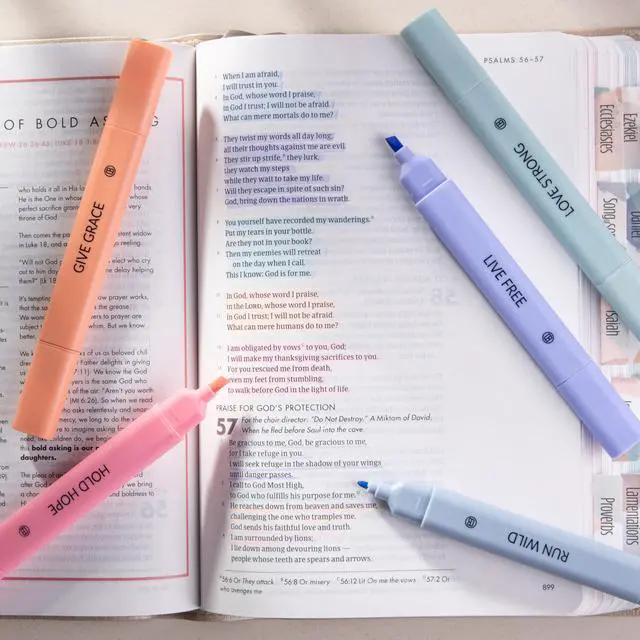 Alt view image 2 of 7 - DIVERSEBEE Bible Highlighters Assorted Colors, 5 Pack No Bleed Dual Tip Aesthetic Pastel Highlighter Pens for Journaling, Note Taking, School, Bible Study Supplies and Accessories (Dawn)