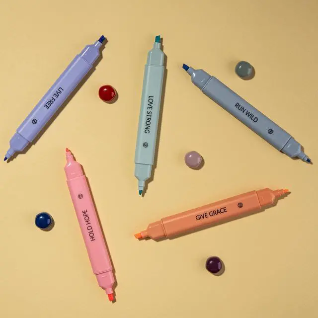 Alt view image 7 of 7 - DIVERSEBEE Bible Highlighters Assorted Colors, 5 Pack No Bleed Dual Tip Aesthetic Pastel Highlighter Pens for Journaling, Note Taking, School, Bible Study Supplies and Accessories (Dawn)