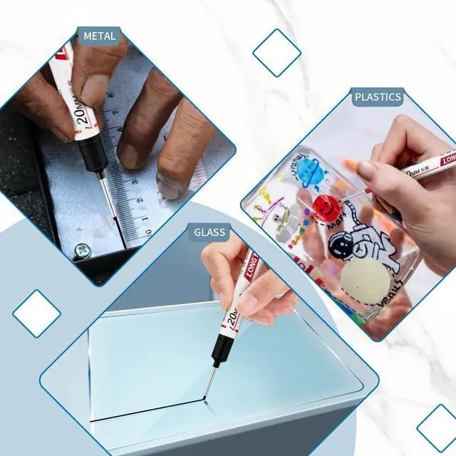 Alt view image 6 of 7 - LYXMYGS 20 PCS Long Head Deep Hole Marker Pens,20mm Long Nib Marker, Longs Nose Markers, Waterproof Construction Markers Marking Tool,Permanent Markers Carpenter Ink marker Pens,Metal marking Pens