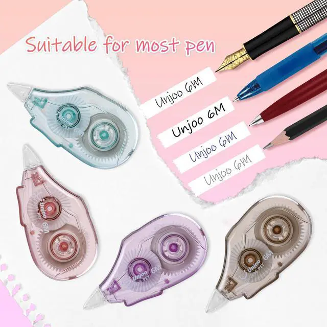 Alt view image 4 of 7 - Unjoo White Correction Tape (12pack, 6M/256, Tape Width 0.2in, 4 colors)