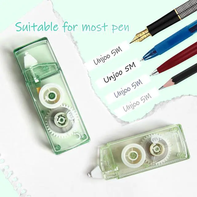 Alt view image 5 of 7 - Unjoo Mini White Correction Tape Set (12pack, 5M/196" x 0.2", Green)