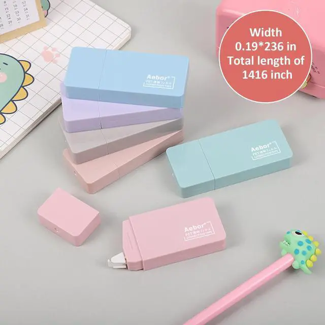 Alt view image 2 of 7 - Aebor 6 Pack Correction Tape Cute White Tape Macaron Color Correction Tape, Easy To Use Applicator for Instant Corrections for Students,Office Workers