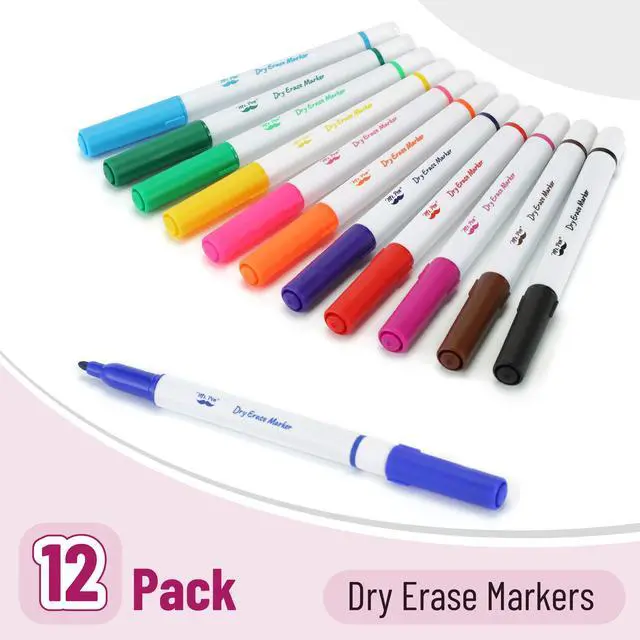 Alt view image 2 of 7 - Mr. Pen- Dry Erase Markers, 12 Pack, Assorted Colors, Fine Tip