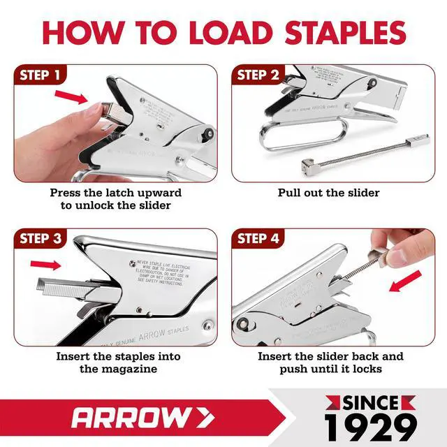 Alt view image 4 of 7 - Arrow Fastener P22 Heavy Duty Handheld Plier Stapler for Crafts, Office, and Insulation, Uses 1/4-Inch and 5/16-Inch Staples