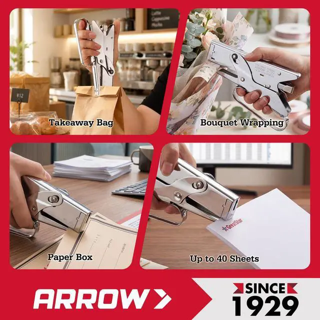 Alt view image 7 of 7 - Arrow Fastener P22 Heavy Duty Handheld Plier Stapler for Crafts, Office, and Insulation, Uses 1/4-Inch and 5/16-Inch Staples