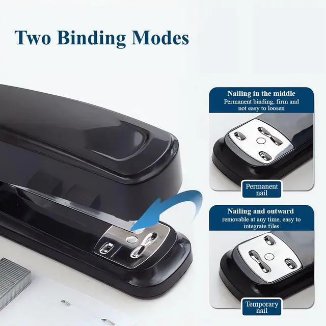 Alt view image 5 of 7 - M&G Desktop Stapler with 25 Sheet Capacity, Two Binding Modes, Basic Stapler Set with 1000 Staples and Remover, Durable Staplers for Office Home (Black)