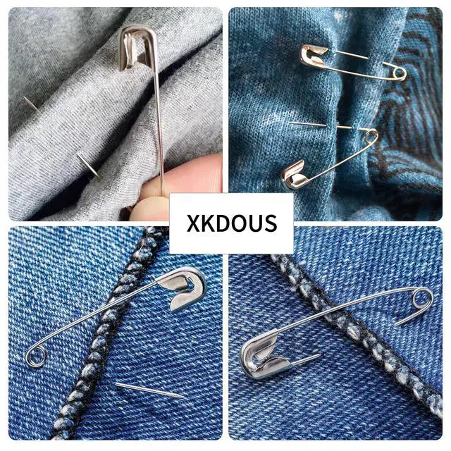 Alt view image 6 of 7 - XKDOUS 3 Most Universal Safety Pins Assorted Sizes, Small & Large Safety Pins for Clothes, 150 Pack Silver Sharp Edge Pins for Clothing, Sewing & Craft Supplies