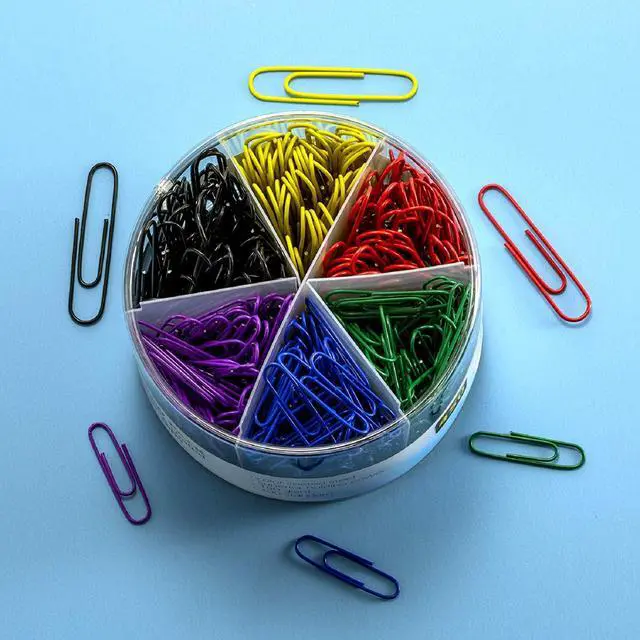 Alt view image 4 of 4 - Officemate PVC Free Color Coated Paper Clips, 450 Per Tub Office Paper Clamp (97229)