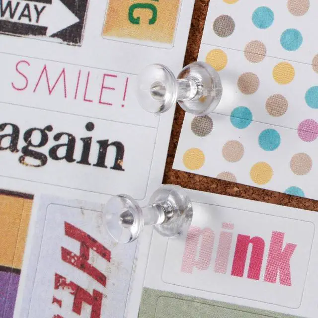 Alt view image 6 of 7 - Yalis Push Pins 600 Count, Standard Clear Thumb Tacks Steel Point and Clear Plastic Head