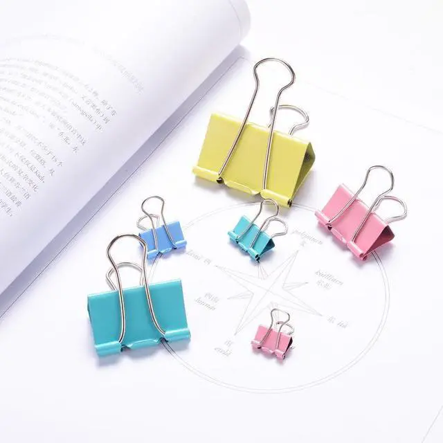 Alt view image 7 of 7 - 170 Pcs Binder Clips Assorted Sizes, Colored Large, Medium, Small Binder Paper Clips for Office Supplies, Home, School Document Organizing (Blue, Pink, Yellow, Green)