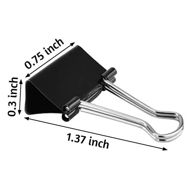 Alt view image 2 of 7 - 120 Pack Black Binder Clips 0.75 Inch, Small Paper Clamps, Black Paper Binder Clips, Office Clips, Mini Binder Clips, Small Clips for Office Supplies Home School and Business