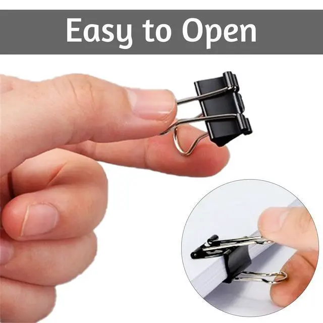 Alt view image 4 of 7 - 120 Pack Black Binder Clips 0.75 Inch, Small Paper Clamps, Black Paper Binder Clips, Office Clips, Mini Binder Clips, Small Clips for Office Supplies Home School and Business