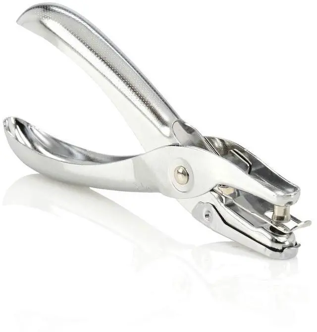 Main image of Swingline 1 Hole Punch, 5 Sheet Capacity Hole Puncher, Single Hole Paper Punch, Chrome (74005)
