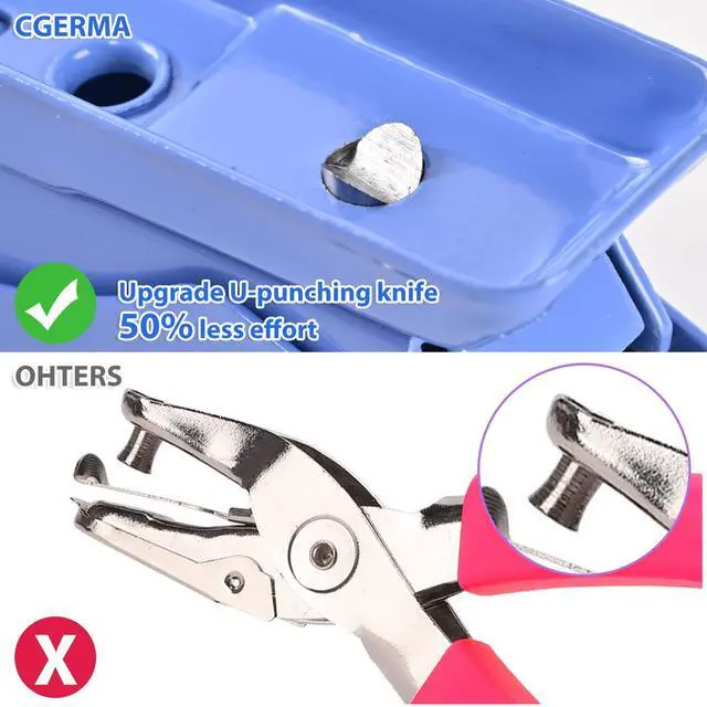 Alt view image 4 of 7 - Single Hole Puncher, 3 Pack 1/4" Hole, 50% Labor Savings, Heavy Duty Metal Punch, 15 Sheet Capacity, for ID Cards, Chipboard, Art Project, Crafts Easy Punching