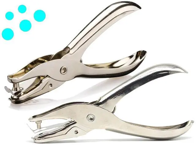 Main image of Small Single Hole Punch, 1/4" & 1/8", Handheld Circle Shaped Hole Puncher