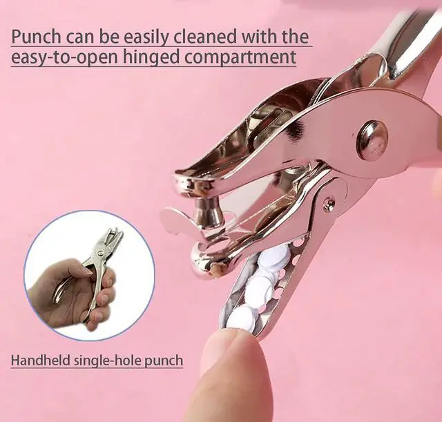 Alt view image 3 of 7 - Small Single Hole Punch, 1/4" & 1/8", Handheld Circle Shaped Hole Puncher