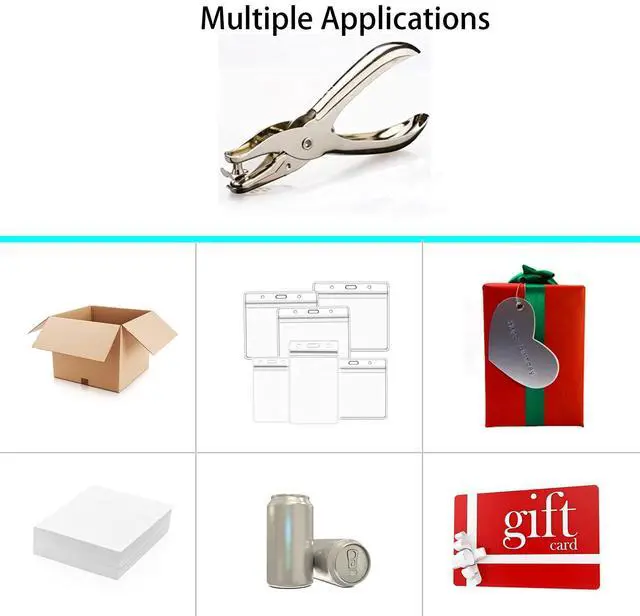 Alt view image 5 of 7 - Small Single Hole Punch, 1/4" & 1/8", Handheld Circle Shaped Hole Puncher
